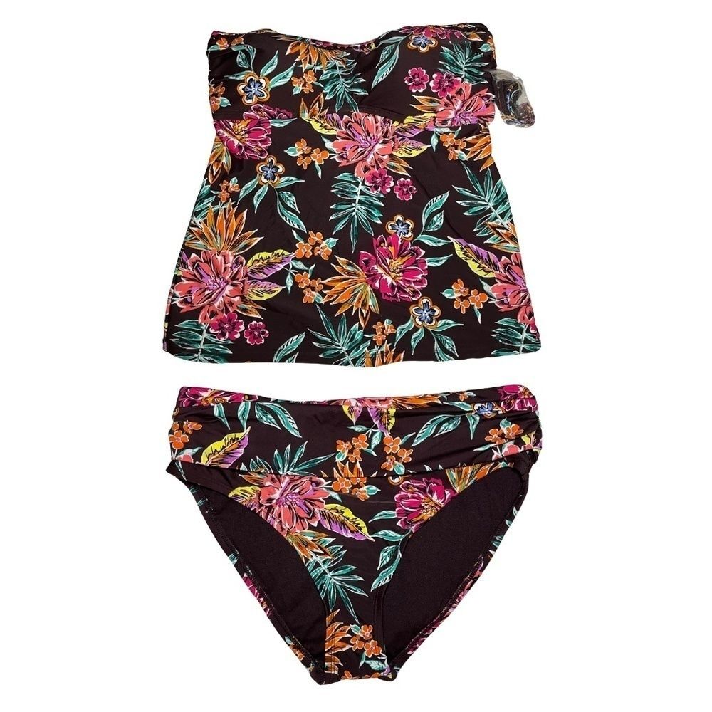 Into the Bleu by Amrex Floral Convertible Tankini Sz. 8